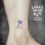 Palm tree tattoo by Lanza Tattoo Puerto del Carmen Lanzarote