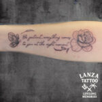 Lanza Tattoo Puerto del Carmen Lanzarote rose with lettering Tattoo